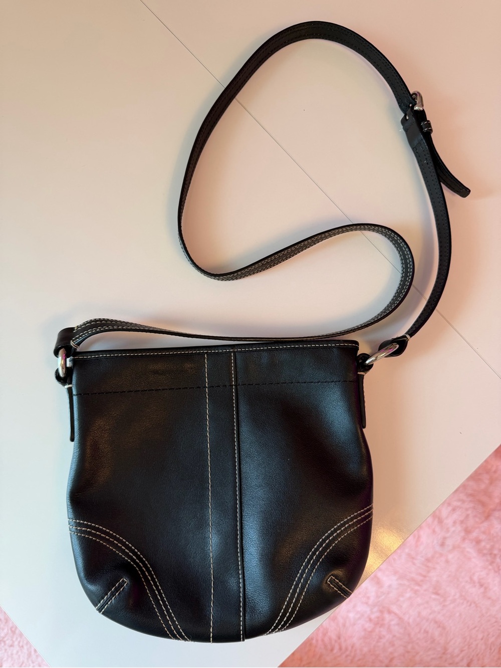 Vintage Coach Soho Black Leather Hobo Shoulder Bag Y2K Purse Silver Hardware 🛍️💕
